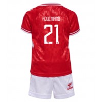 Echipament fotbal Danemarca Morten Hjulmand #21 Tricou Acasa European 2024 pentru copii maneca scurta (+ Pantaloni scurti)